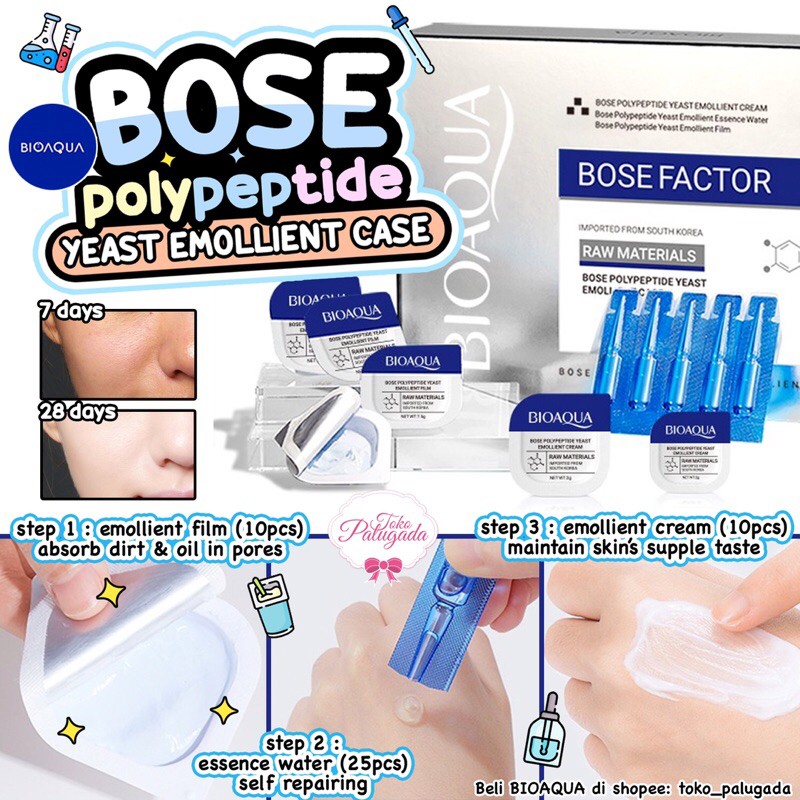 [BISA COD] BIOAQUA Bose Polypeptide Yeast Emollient Case - Skincare Set Bioaqua - Paket Bioaqua Lengkap