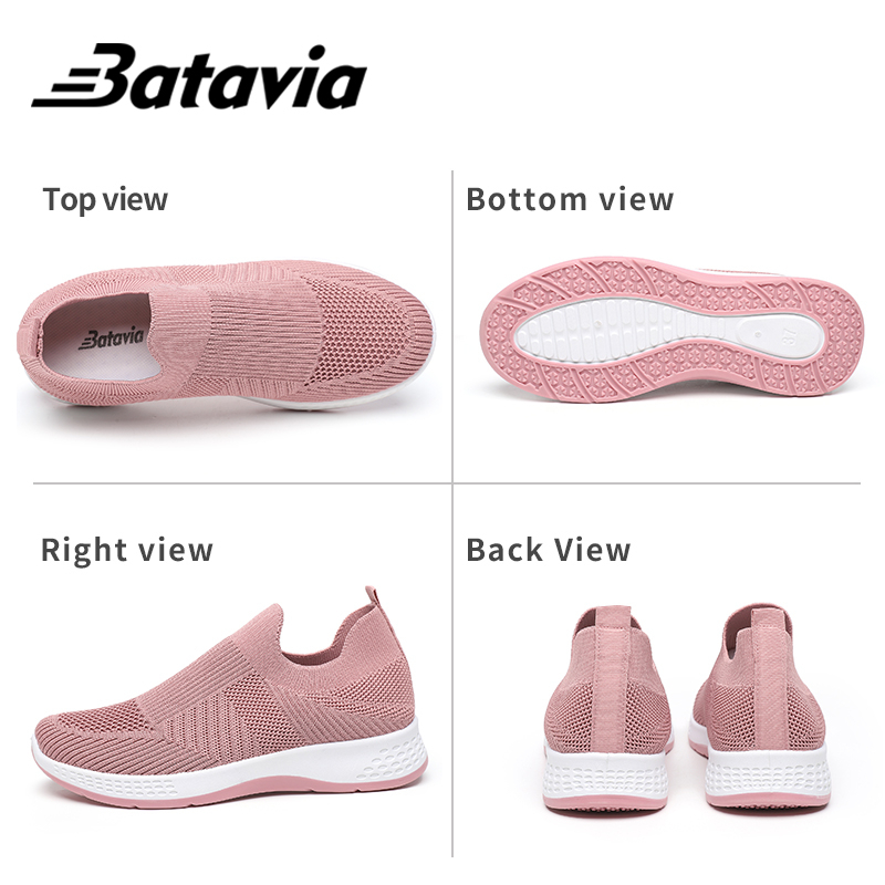 Batavia2023 Baru Sepatu Wanita slip on Rekreasi dewasa Fashion Sepatu Kasual Impor Sepatu Wanita Murah Bernapas Non-Slip Sepatu Mahasiswa Sepatu Olahraga D3