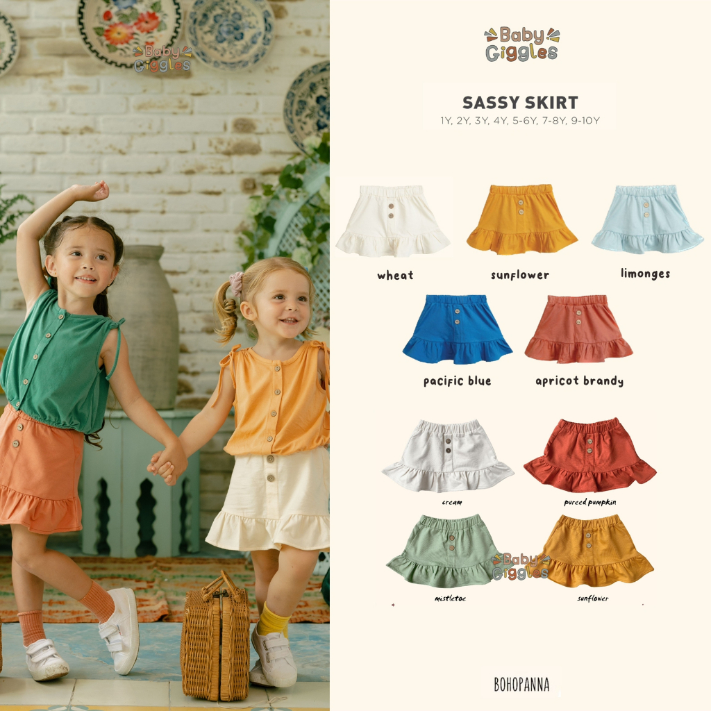 BOHOPANNA SASSY SKIRT 4-10 TAHUN/ Rok Anak Perempuan