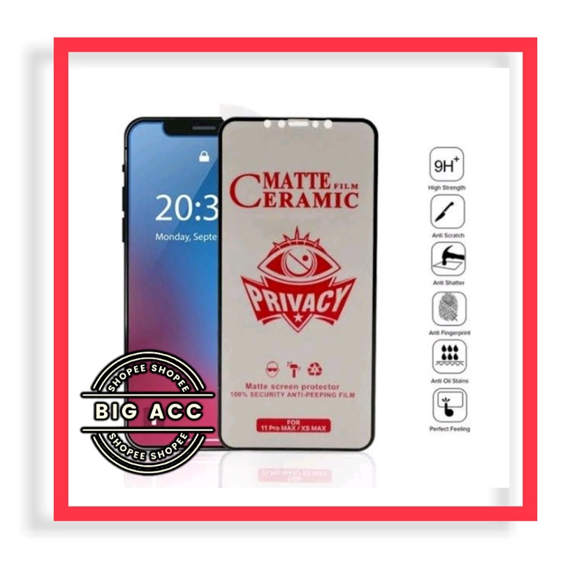 ( BIG CMS ) Anti Gores Film Ceramic Matte Spy Privacy Anti Minyak Anti kepo Xiaomi Redmi A1 A1+ A1 PLUS 10 5G 10 10A 10C 9 9A 9C 9T 8 8A 8A PRO 7 7A 6 6A 5A 4A 4X