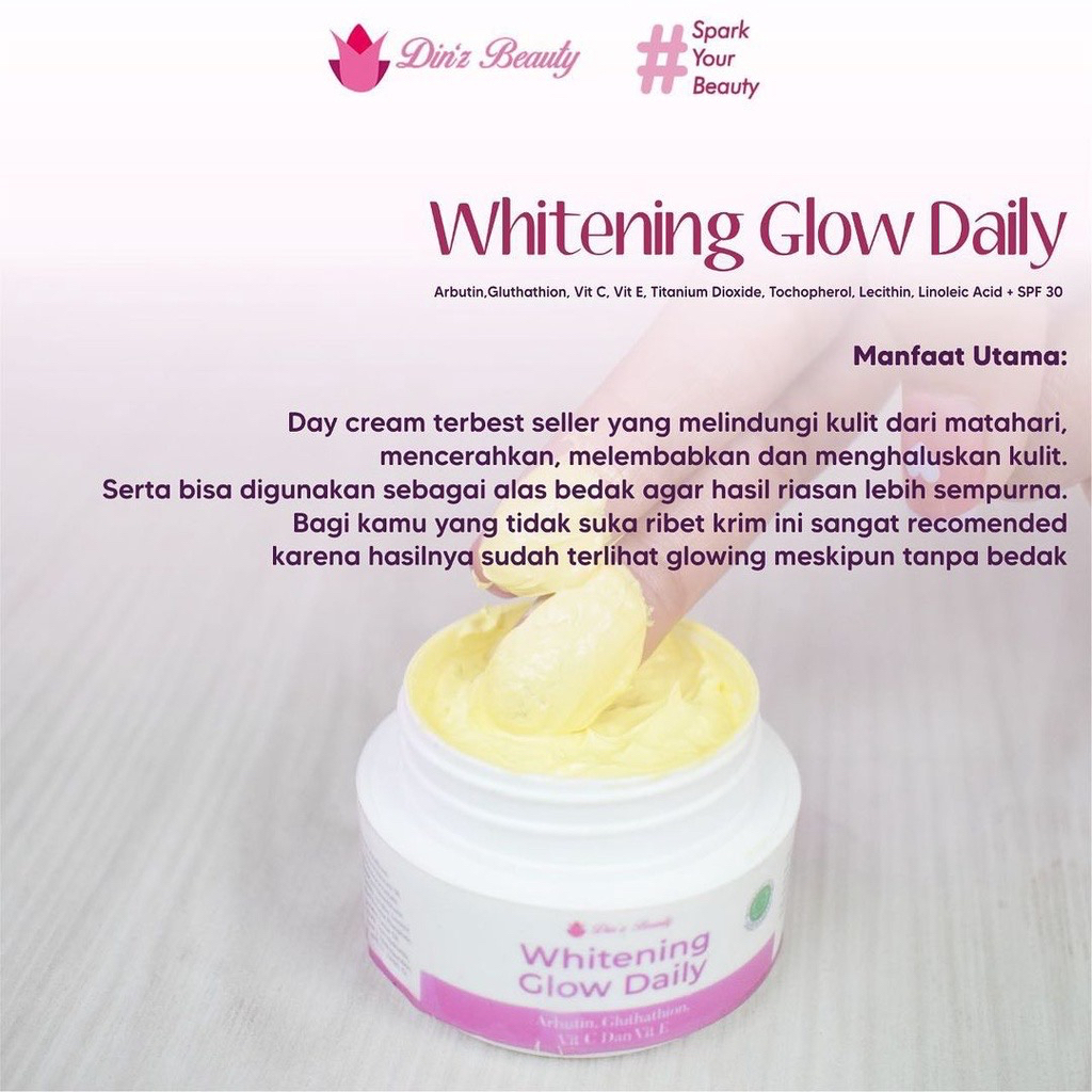 Cream Siang Dinz beauty Whitening Glow Daily