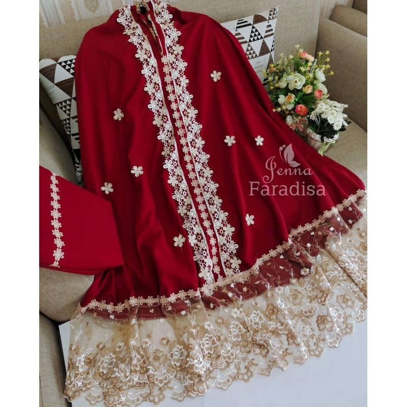 YURINA MUKENA DEWASA KATUN MIKRO RENDA MEWAH PRADA PREMIUM HALUS ADEM TASIKMALAYA HANTARAN MAHAR GRO