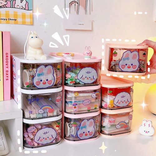 Laci Mini Susun Korea Bahan Plastik Lucu Aesthetic