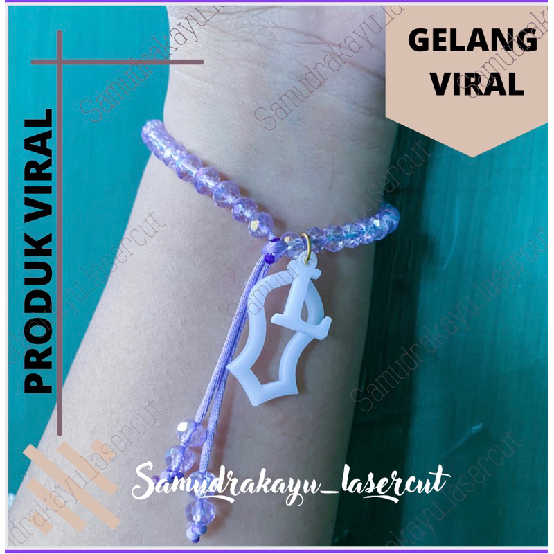 Gelang Crystal Terompah Inisial Huruf