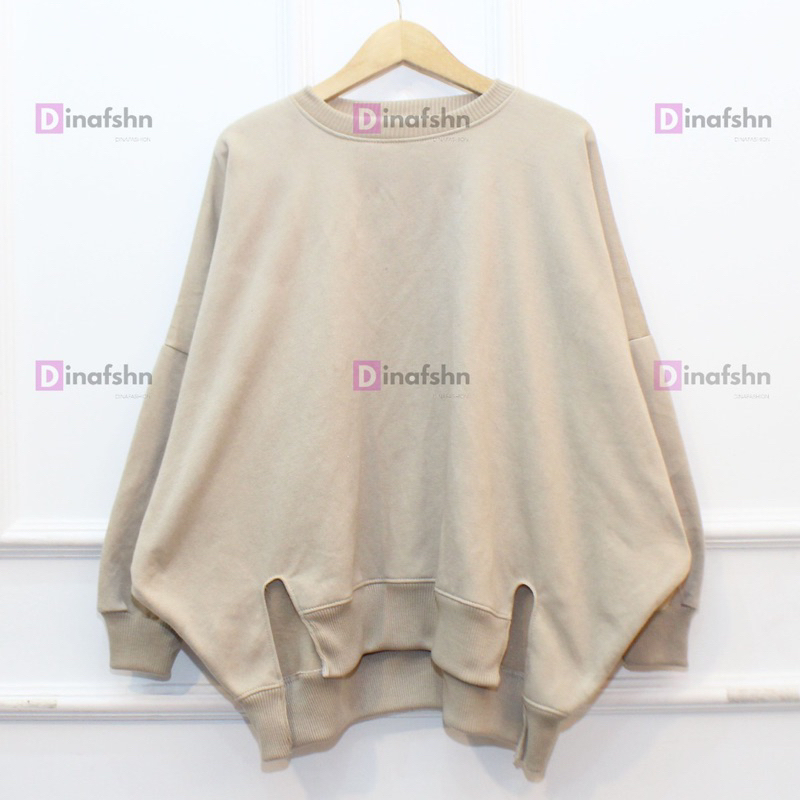 SWEATER OVERSIZE XXXL SWEATER BELAH PINGGIR OVERSIZE CREWNECK WANITA