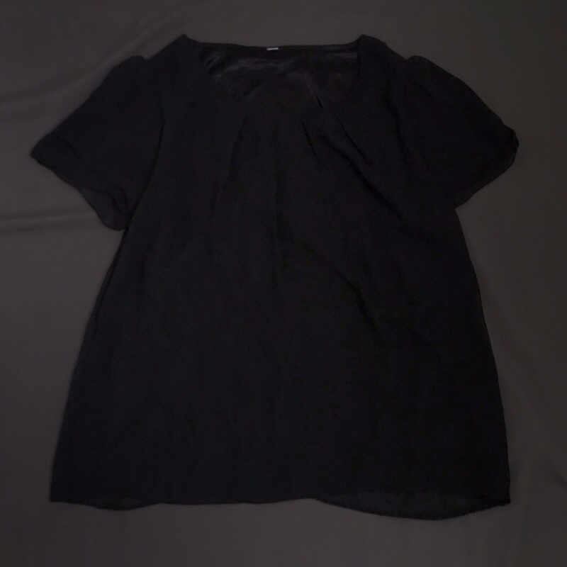korean black satin blouse
