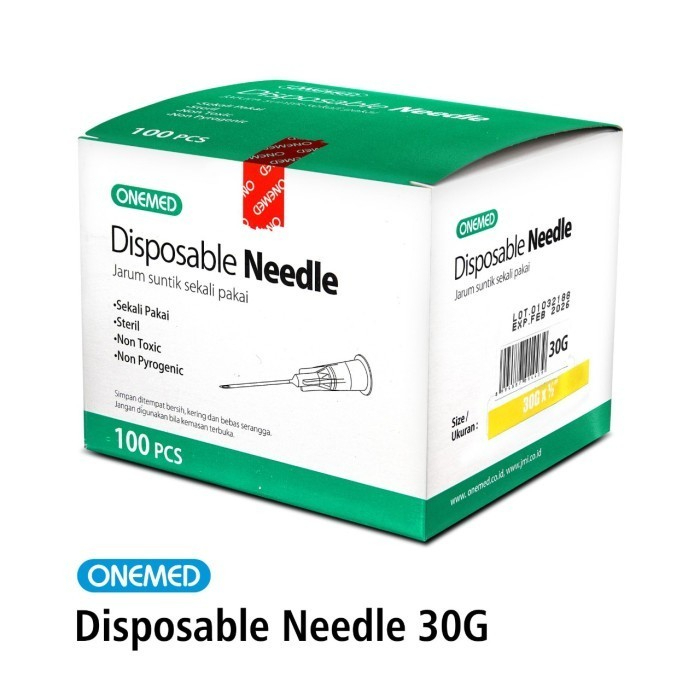 Needle Onemed 30G Disposable Needle Onemed 30G Jarum Suntik One Med 30G