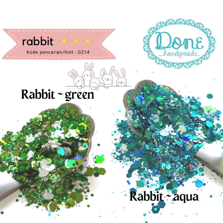 done handymade glitter rabbit glitter bunny glitter sprinkle g214