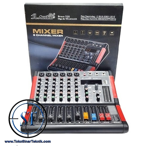 Audio Mixer 6 Channel DJ Sound Mixing SL Audio Bravo 700 Mgx 6 Bluetooth Live Studio Display Music Stream