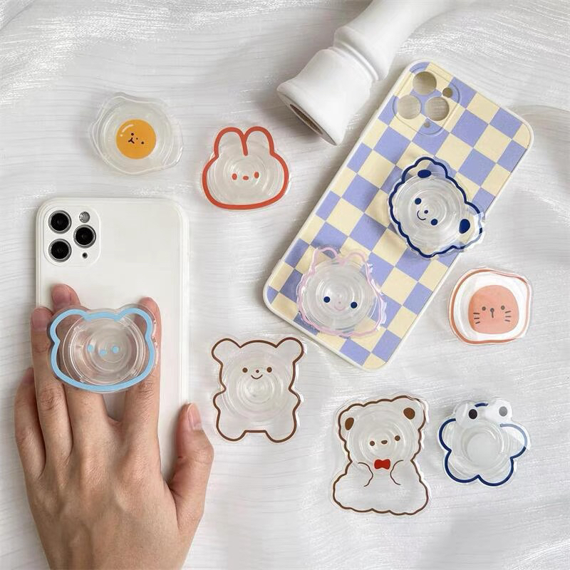 Popsocket Hp Bahan Akrilik Dengan Glitter / Dudukan Ponsel Lucu Pop Socket HP Aesthetic Handphone Bear