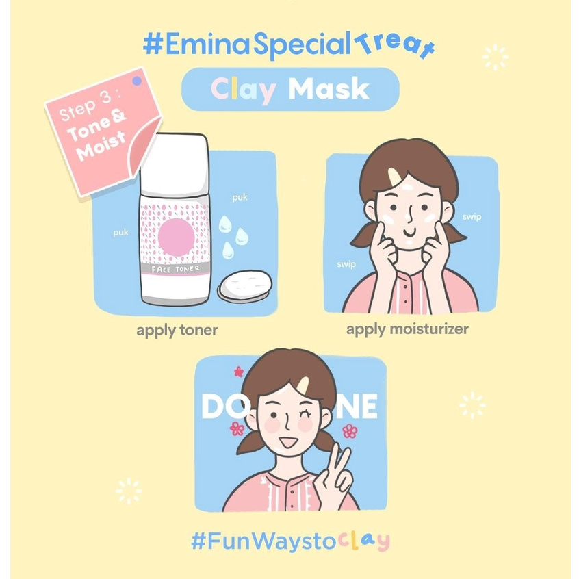 Emina Clay Mask Face Mask 60ML Brigtening Sebum Control Soothe Smooth / Perawatan Wajah Masker Wajah Avocado Cranberry Green Tea Grape Seed