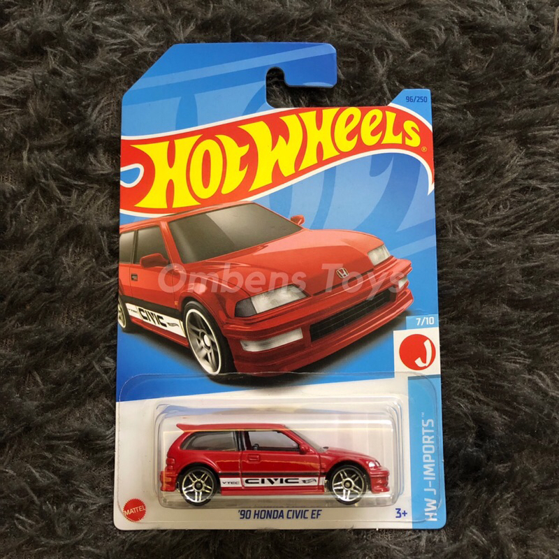 Hot Wheels ‘90 Honda Civic EF (2023) Merah, ‘99 Honda Civic Type R(EK9) Putih dan ‘99 Honda Civic Type R(EK9) Kuning