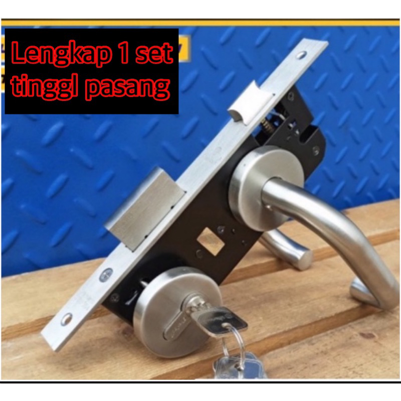 Kunci pintu besar knop kodai kunci pintu pisah sus 304 + silinder putar knop kunci pintu Kunci Pintu Pisah Stainless 304 kunci pintu roses rossette set sus 304 ukuran besar handle pintu set kunci pintu model pisah kunci pintu murah minimalis roses rosete