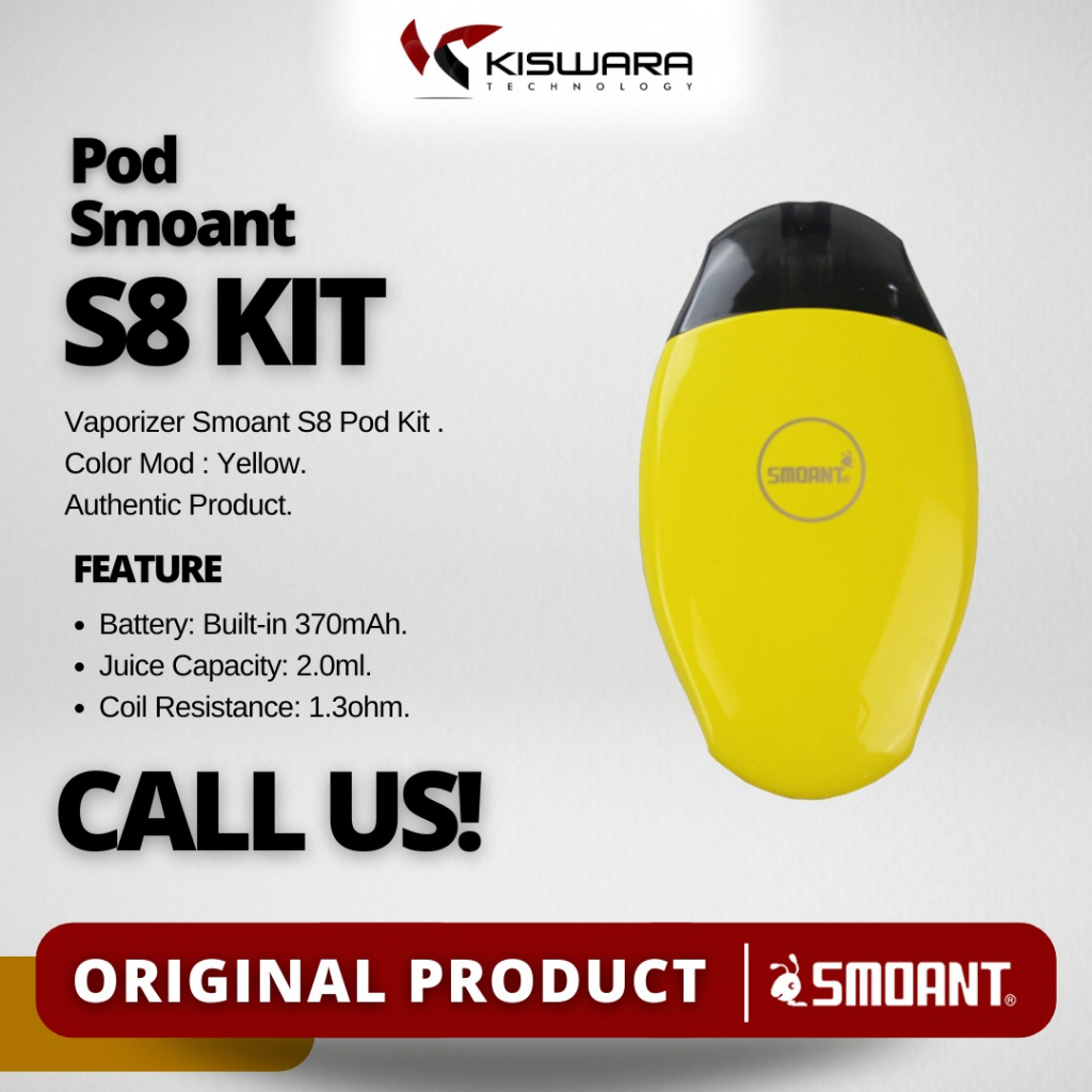 Smoant S8 Kit - YELLOW [Authentic] KiswaraBandung