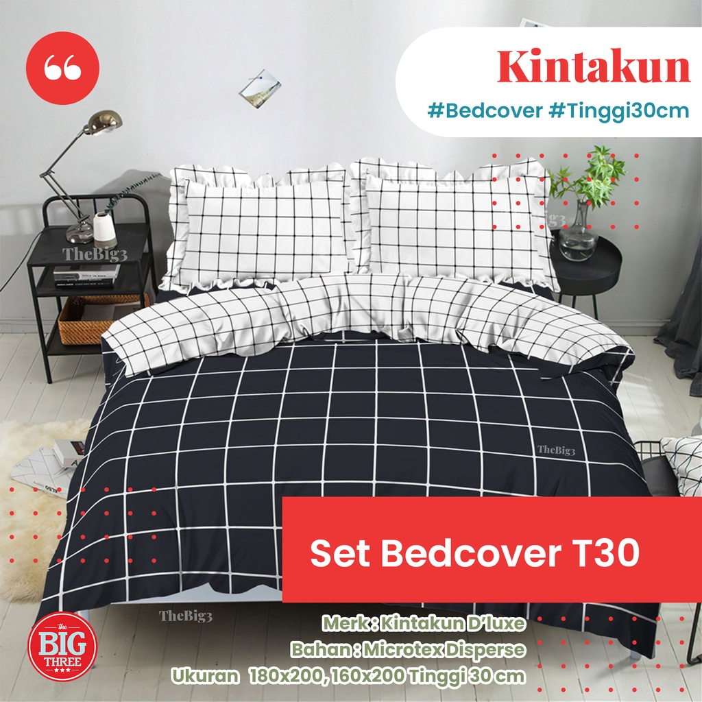 KINTAKUN Tinggi 30 Cm Bedcover + Sprei 180x200 160x200 Motif Polos Emboss Lamina Azura Thania Canyon Clay Serenity Dark Brown Hanum Rahajeng Lavana Marma - BC 180 160 King Queen T30 TBT