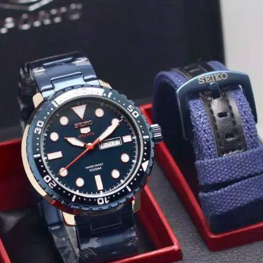 JAM TANGAN  PRIA DEWASA SEIKO DIVER TANGGAL HARI AKTIF  FREE TALI KANVAS=WATER-RESISTANT