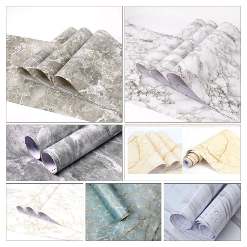 WALLPAPER MOTIF MARMER HITAM / WALLPAPER DINDING MARMER PUTIH CORAK ABU GREY TERMURAH