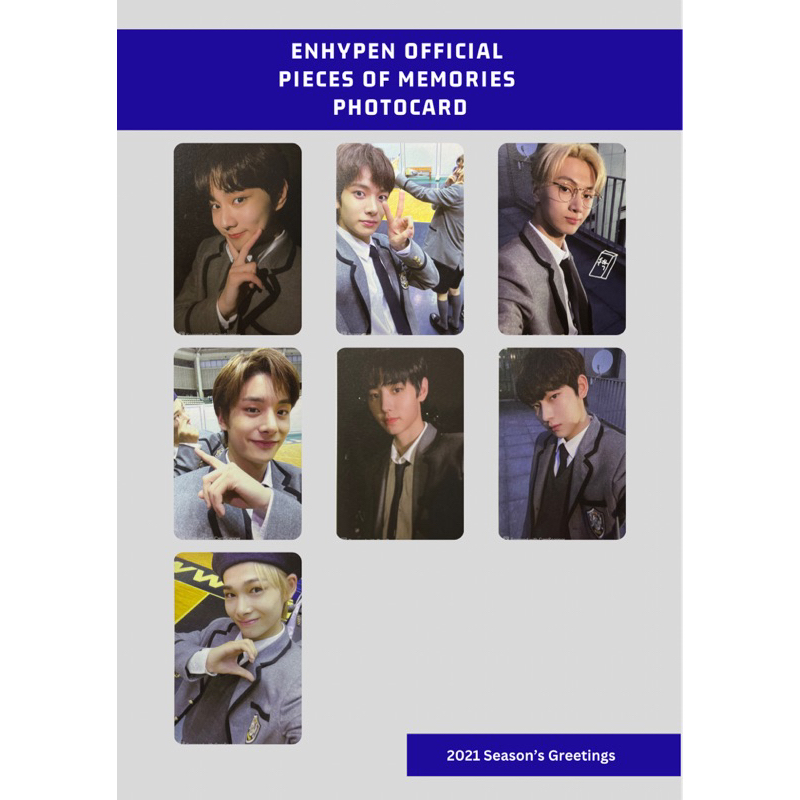 OFFICIAL SEASON GREETING PHOTOCARD ENHYPEN PIECES OF MEMORIES PIECE OF MEMORIES POM OFFICIAL PHOTOBO