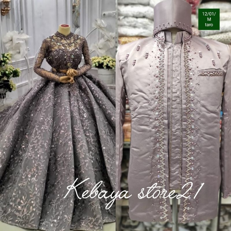 TERLARIS  COUPLE GAUN  BARBY WEDDING CANTIK PITA EKOR/GAUN WEDDING MODEREN /BAJU PENGANTIN BARU