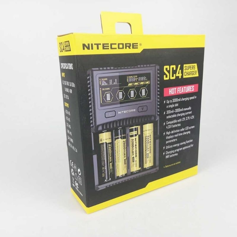 Nitecore Charger Baterai 4 Slot Li-ion NiMH - SC4 18650 AAA AA 26650