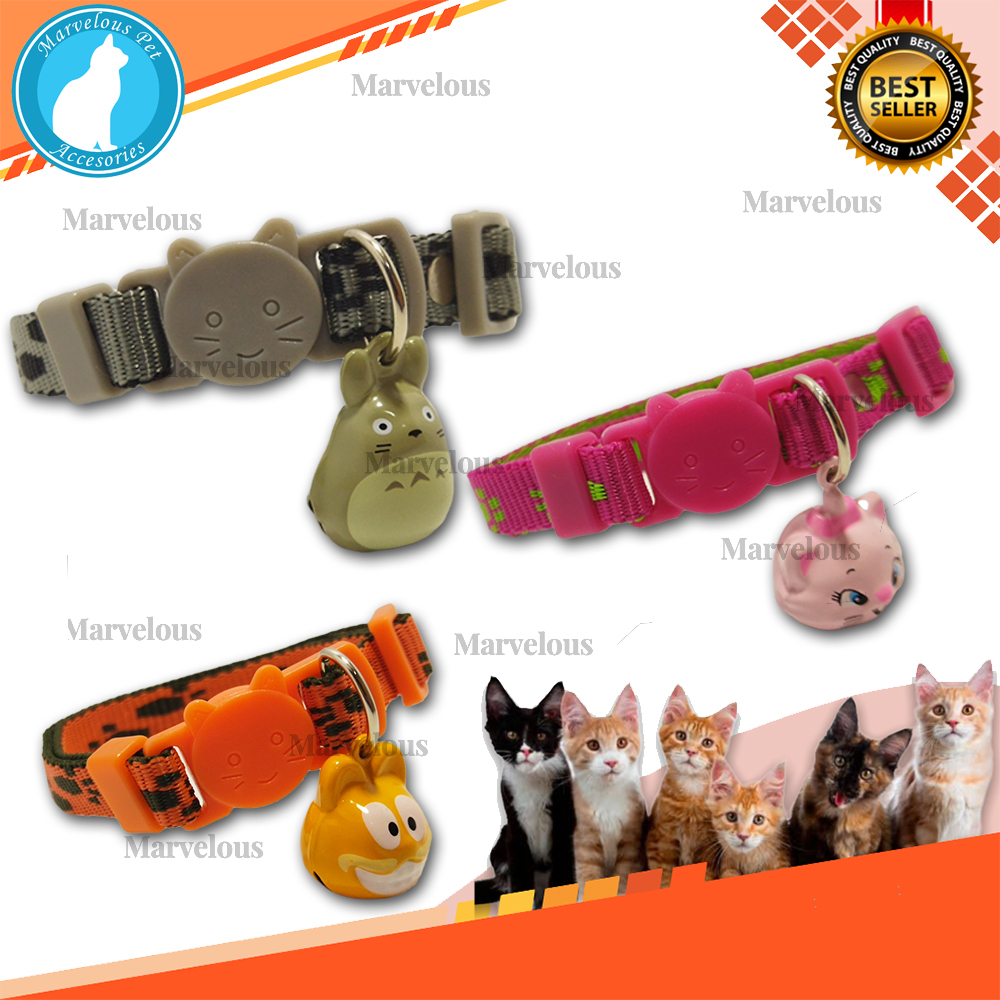 Kalung Kucing Murah Motif Tapak Lonceng Karakter / Kalung Kucing Liontin Karakter