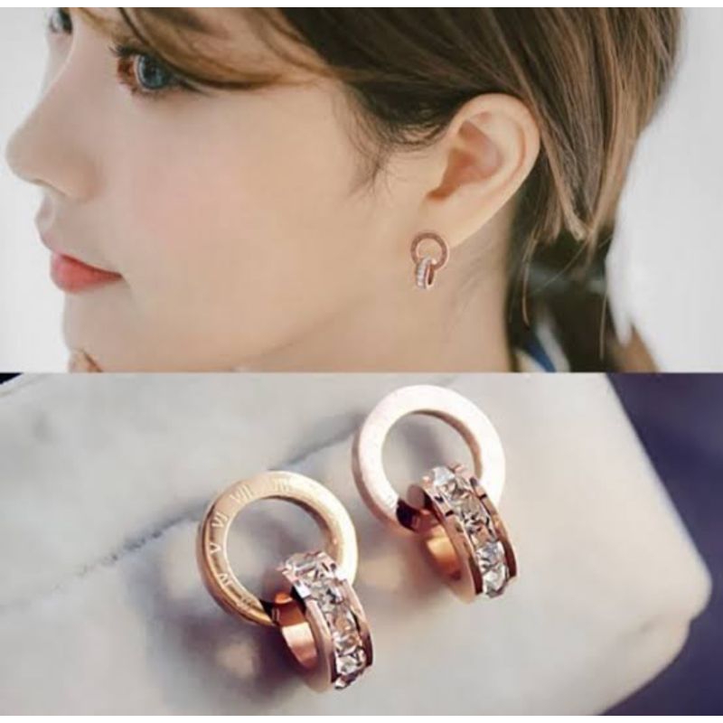 anting titanium perhiasan wanita anti luntur