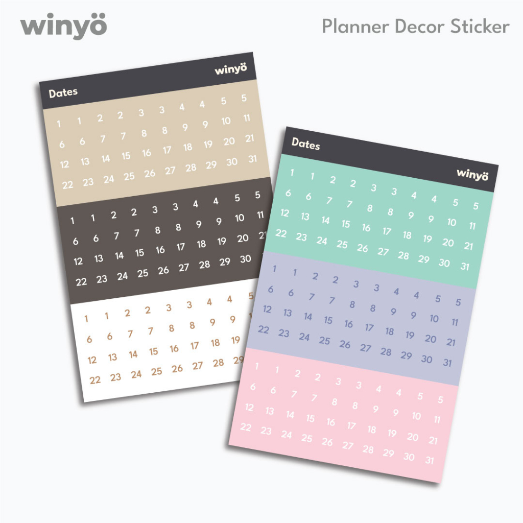 

Winyo Date Numbers Sticker - Planner Bujo Decor