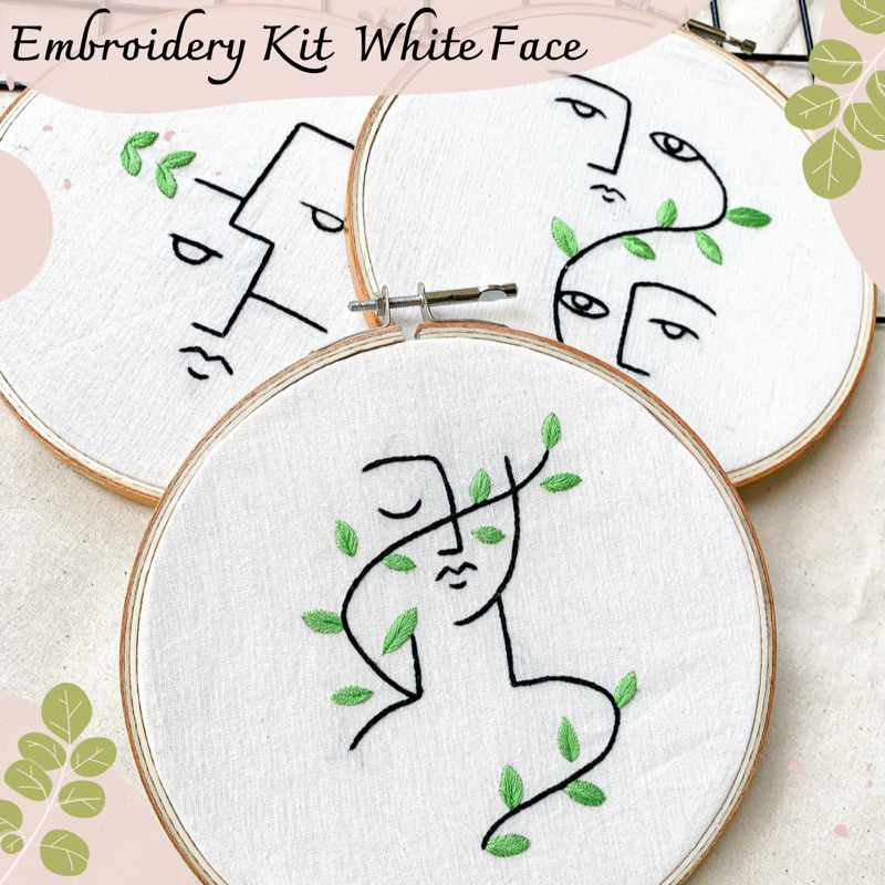 Embroidery Kit White Face - Paket Sulam tangan