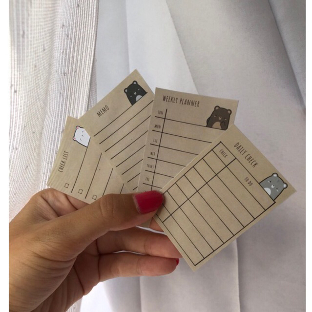 

Memo, Daily check, Weekly Planner, Check List Mini tebal 260gr 10pcs