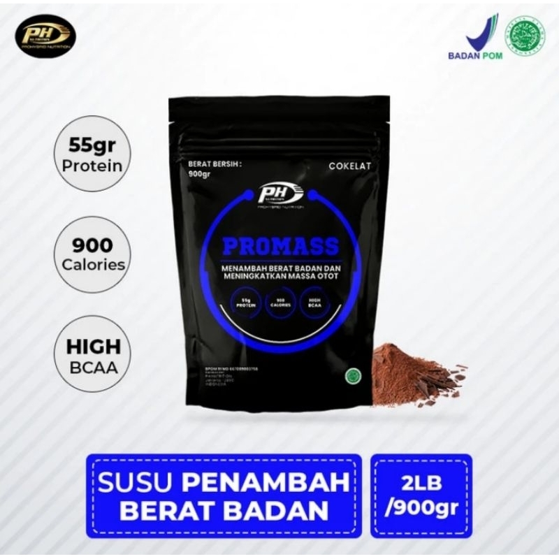 Terbaru Susu Gainer Mass PROMASS 2 LB PH Nutrition 900 KaloriTerbaik & Termurah Tertera BPOM