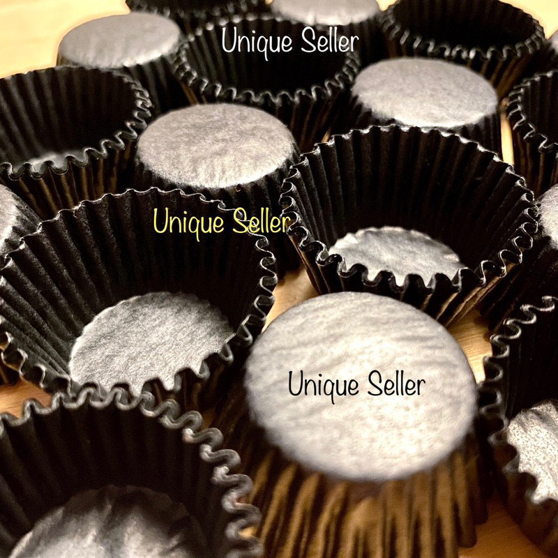 [1000 pcs] Cake Case 5.5 Diameter Alas 2.3 cm GLASSINE Hitam / Alas Kertas Nastar Coklat Kue Kering / Paper Cup Cake Case 5.5” Hitam / Paper Cup Case Kue 5.5 / Kertas Cup Cake Hitam / Cupcake Case Glassine Hitam 55 mm