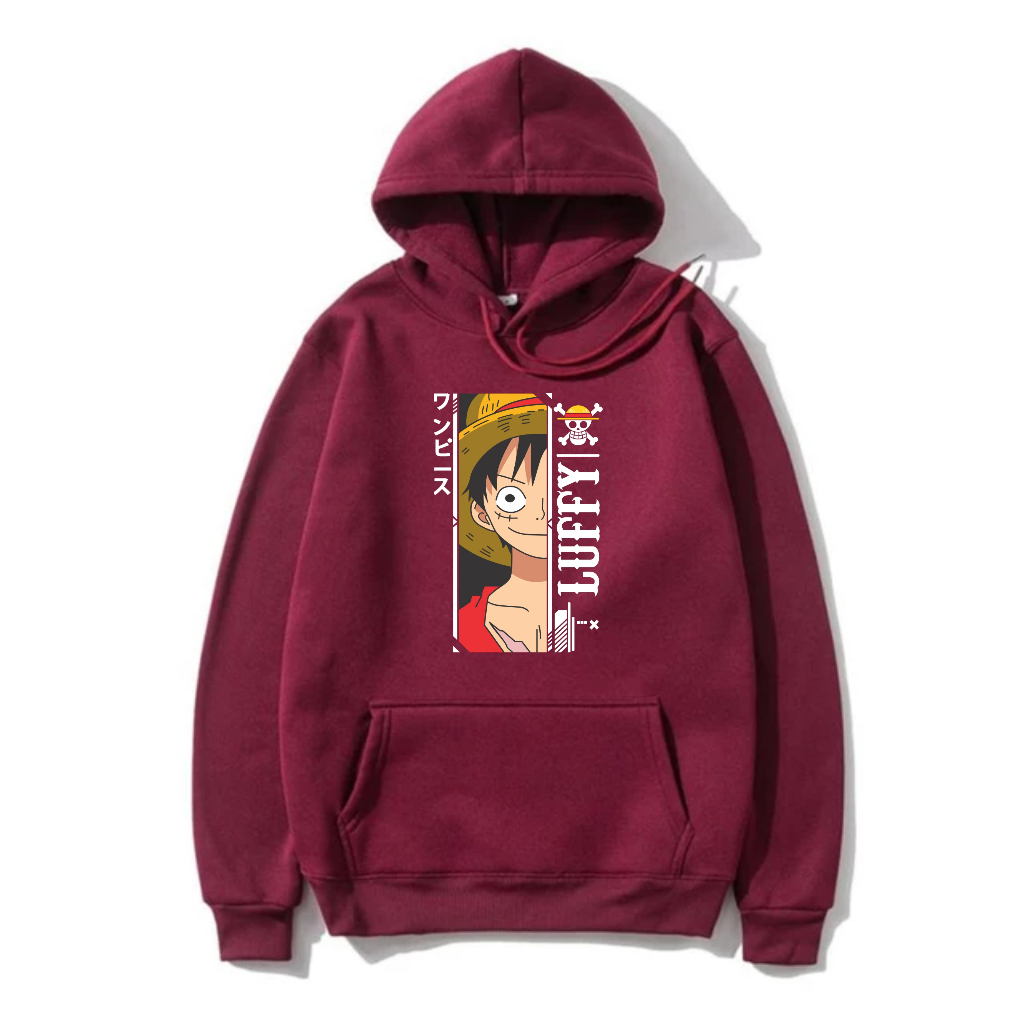 LUFFY ANIME Sweater Hoodie Anime Trendy II LUFFY ANIME Jumper Hoodie II Sweter Oblong Topi Sz M - XL ( Pria &amp; Wanita / Anak &amp; Dewasa )