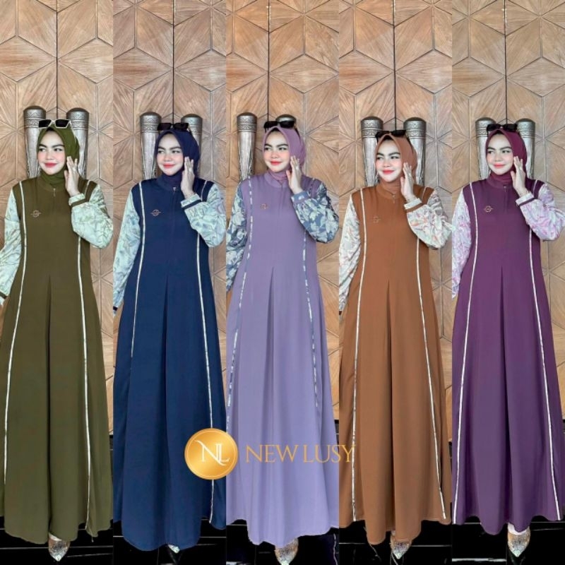 Gamis Rose Dress Ori by New Lusy Termurah