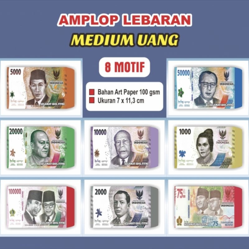 

AMPLOP LEBARAN MOTIF UANG