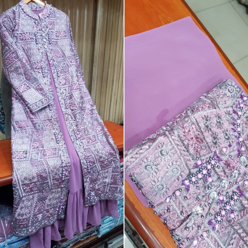 ( Realpict ) DISTA Dress - Gamis Mewah - Dress Kondangan - Baju Seragam Pesta Pernikahan - Gamis Pes