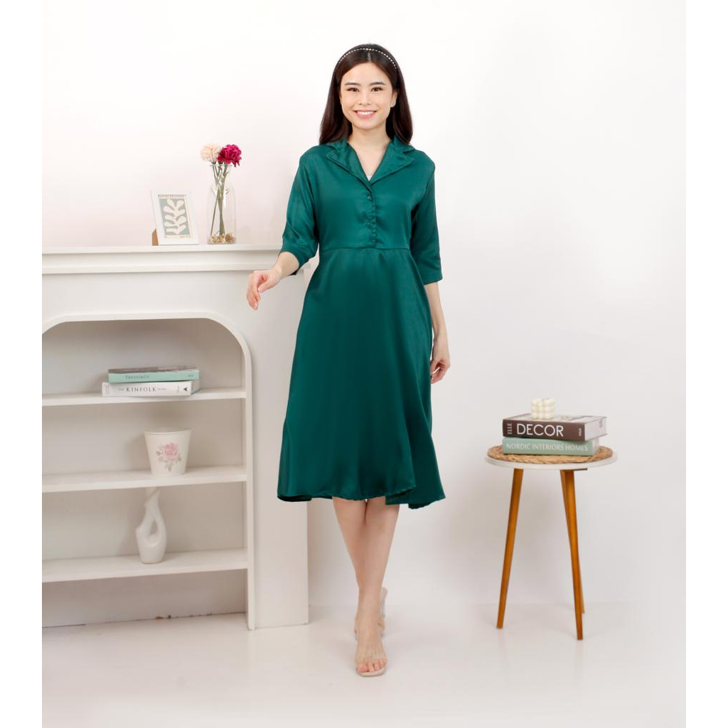 basic id fashion Dres wanita velya / Korean dres wanita ld 100 cm pjg 105 cm