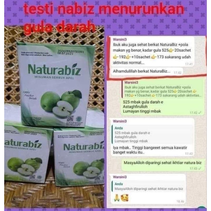 

NATURABIZ (minuman serbuk rasa apel)1 bok isi 10 saset