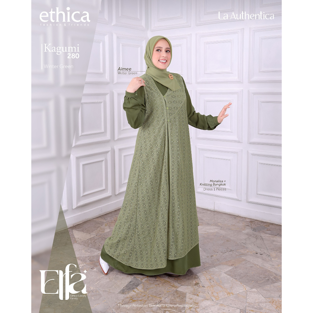 Sarimbit Keluarga / Ethica Elfa 279 Winter Green / Fashion Muslim 2023