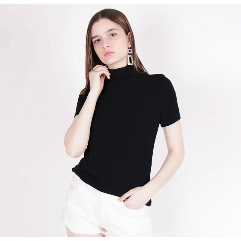 ATALOG - Turtleneck Lengan Pendek Wanita