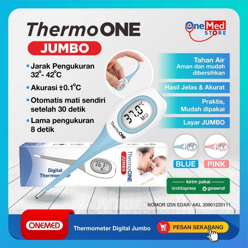 Jual Thermometer Digital Thermo One Jumbo HK 908 OneMed OP Shopee