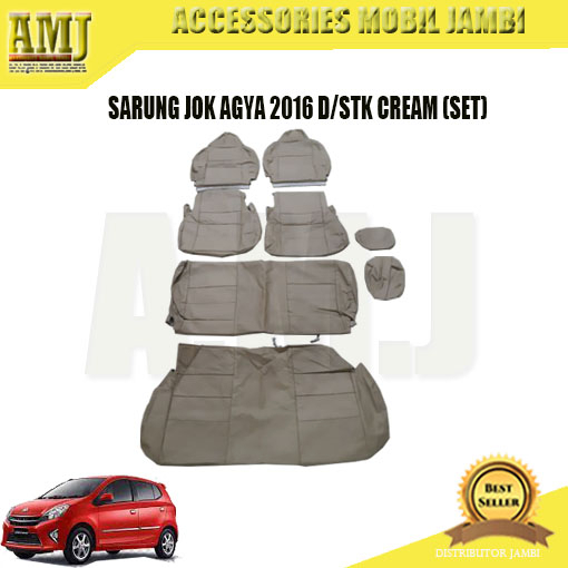 SARUNG JOK/SEAT COVER AGYA 2016 D/STK CREAM