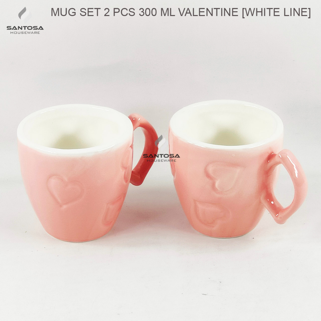 Mug Set 2 pcs 300 ml Valentine [White Line]