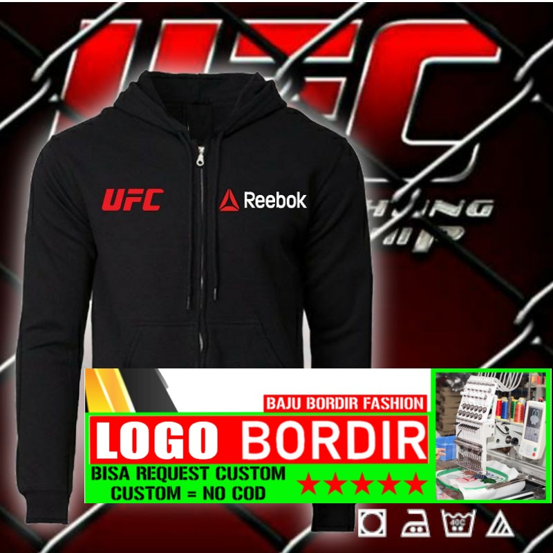 HOODIE ZIPPER BORDIR UFCRBK / Baju Laki Laki Dewasa Baju Pria Wanita Dewasa Pakaian Baju Laki Laki D