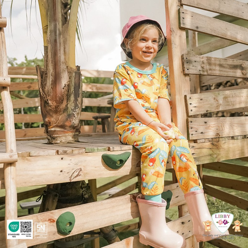 Libby Baby Setelan Panjang motif  BEN VOYAGE/BABY COLLECTION/SUMMER GAMES/THE TERRACE STORY 0-3 bulan - Libby baju bayi Hello Sunshine/Libby The Enchanted Wild