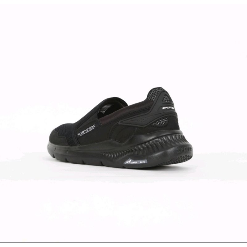 Sepatu Casual Slip On Spotec Lexi Hitam Hitam