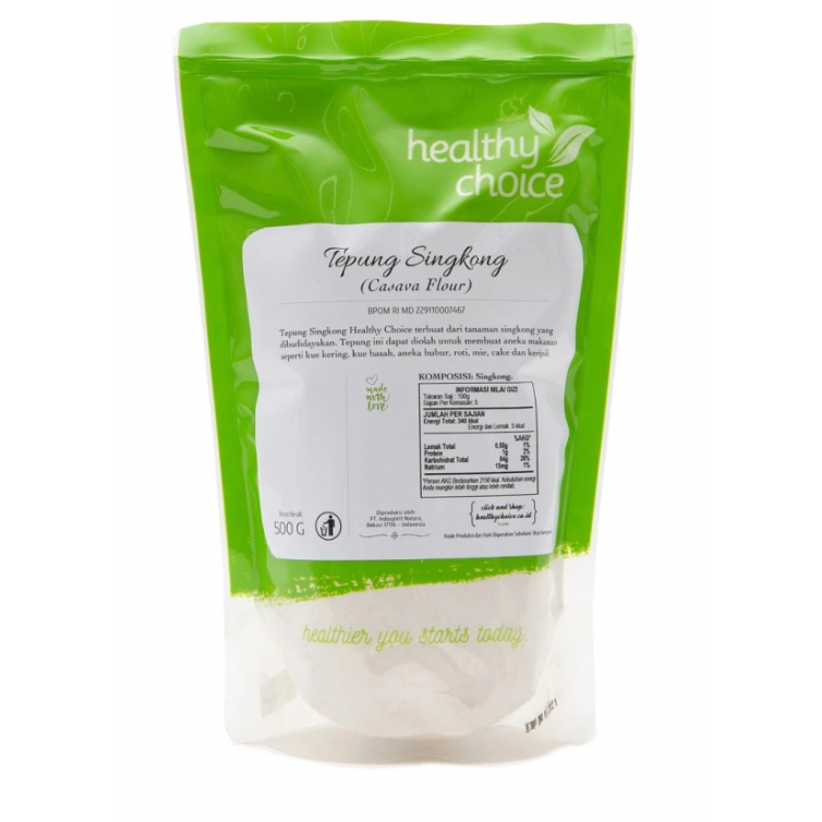 

HEALTHY CHOICE Tepung Singkong Natural 500gram GF Gluten Free