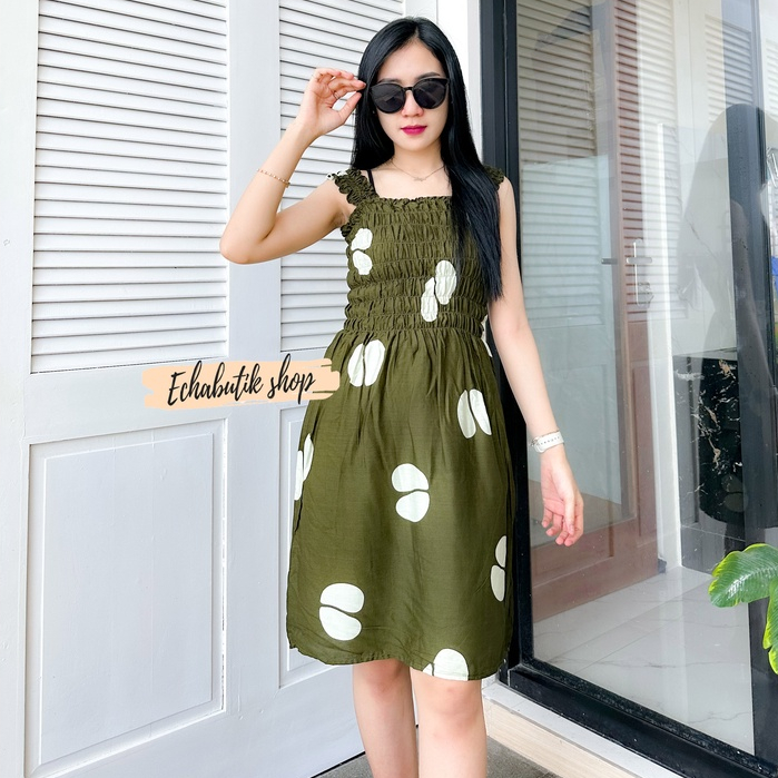 DRES KERUT SMOKE PENDEK MOTIF