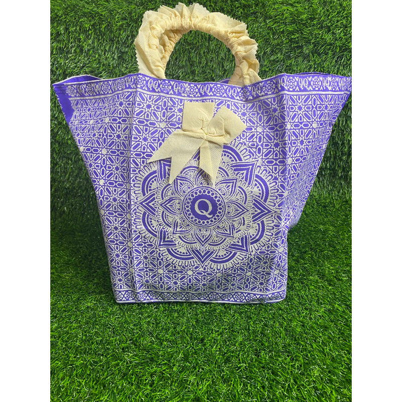 HARGA LUSIN ISI 12 BIJI- TAS HAJATAN RENDA BATIK TENGAH 22x22x30 WARNA NO REQUEST