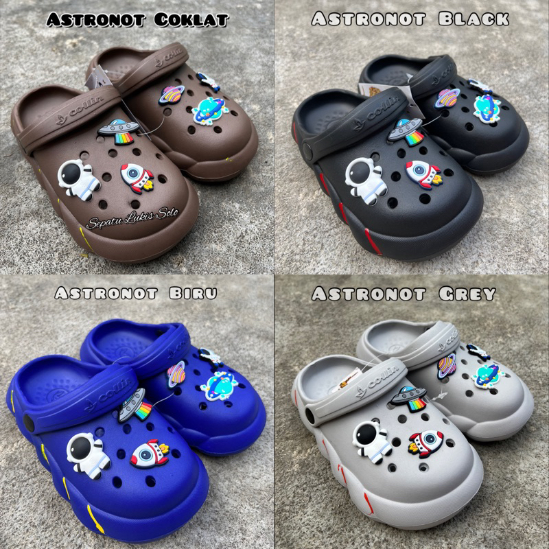 (Size 30-35) SANDAL BAIM ANAK JELLY CROCS CLOG MOTIF ASTRONOT