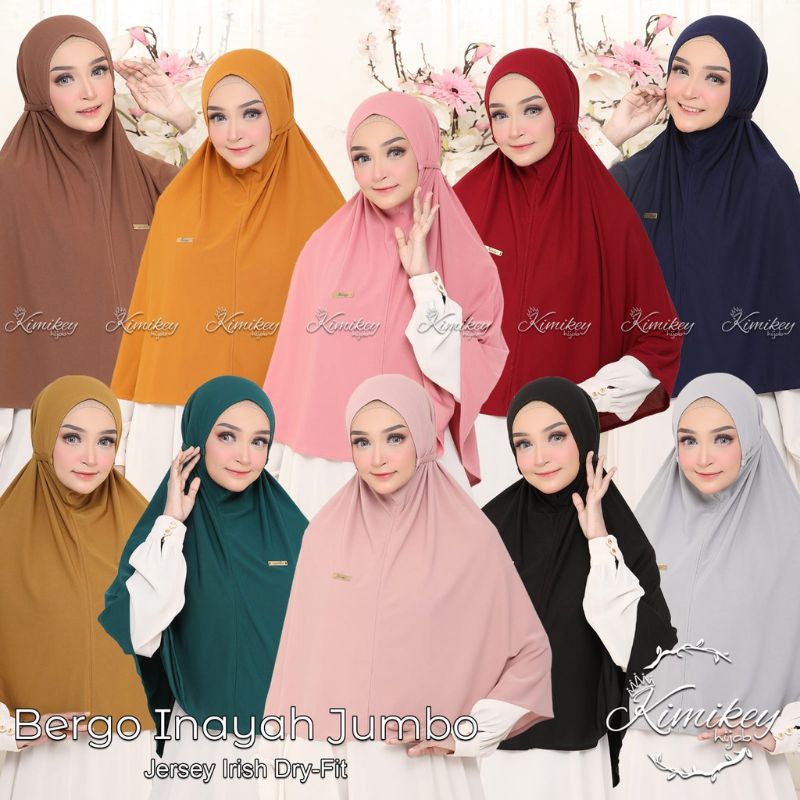 KIMIKEY HIJAB INSTAN BERGO INAYAH JUMBO NON PED PREMIUM